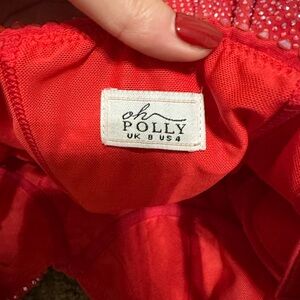 Oh Polly Embellished Corset Mini Dress in Fire Red